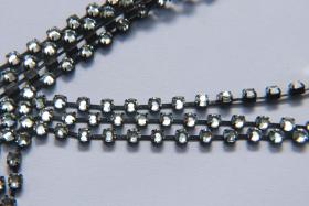16ss Swarovski 2088 Chain Flat Back Crystal 4mm 0.5/1/2/5 Meters Vintage Black Settings Wedding Supplies|Jewelry Making
