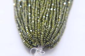 11/0 Hanks Charlotte Cut Beads Ionized Opaque Olivine 1/5/25/50/100 Hanks PREMIUM SEED BEADS, Native Supplies