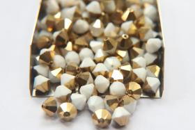 5/6/8 MM Vintage Chalk White Aurum Swarovski Bicone Beads 12/24/36/72/144/432 Pieces Jewelry making