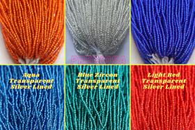 11/0 Czech Seed Bead Silverlined (6 Colors) 1/5/25 Full hanks Preciosa Ornella loose beads, mix beads, embroidery materials, craft supplies