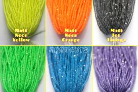 11/0 Hanks Charlotte Cut Beads in MATT Neon Linings (7 Colors) 1/5/25/50/100 Hanks 2mm jewellery rare glass beads, native supply