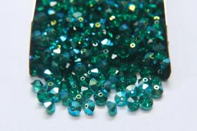5x3mm Crystal Swarovski Flat Bicone Beads Emerald Aurore Boreale 36/72/144/432/720 Pieces vintage premium beads, wedding embellishments