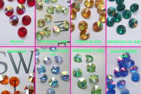 10mm SWAROVSKI 6428 Rivoli Crystal Pendant Beads in (8 Colors) 2/4/24/72/144 Pieces