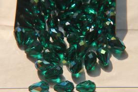 9x6mm 5500 Vintage Pear beads Emerald Aurore Boreale Swarovski Elements  6/12/36/72/144 Pieces, jewelry making, vintage findings, Premium
