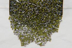 13/0 Charlotte Cut Beads Patina Opaque Olivine Silver 5/10/20/50/250/500 Grams craft supplies, jewelry making, embroidery materials