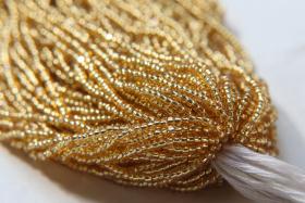 11/0 Hanks Charlotte Cut Beads 17020 Gold Silver Lined  1/5/25/50/100 Hanks 2.0mm glass beads, jewelry supply, findings, craft supply