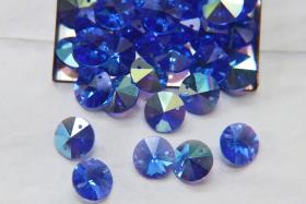 10mm SWAROVSKI Rivoli Crystal Pendant 2 Hole Beads in Sapphire AB 2/4/24/72/144 Pieces