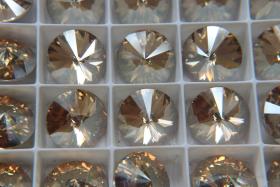 18mm Swarovski 1122 Rivoli CRYSTAL Golden Shadow Foiled 2/6 pieces (206) jewelry making stones