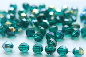 5004 Swarovski 7mm crystal bead round geometric cut in Emerald Aurore Boreale 2/6/12/36 Pieces (4 Colours) jewelry making beads