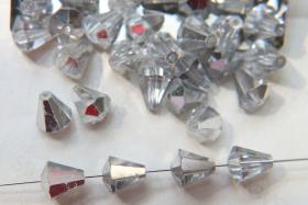 5400 Vintage 9x8 mm Swarovski crystal bead cone shape Crystal Comet Argent Swarovski Elements  6/12/36 Pieces, jewelry making