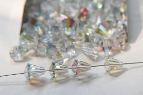 5400 Vintage 9x8 mm Swarovski crystal bead cone shape Crystal Aurore Boreale Swarovski Elements 2/6/12/36 Pieces, jewelry making