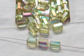 5230 - Swarovski vintage cylindrical crystal beads - Jonquil Aurora Boreale mm 9x6 Swarovski Elements  6/12/36 Pieces, vintage findings