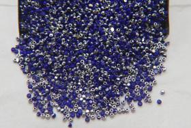13/0 Charlotte Cut Beads Patina Opaque Medium Blue Silver 5/10/20/50/250/500 Grams craft supplies, jewelry making, embroidery materials