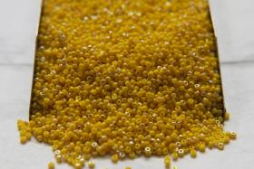 13/0 Charlotte Cut Beads Patina Opaque Yellow Aurore Boreale 5/10/20/50/250/500 Grams craft supplies, jewelry making