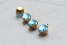Cabochon Swarovski 7mm Round setting drop one loop in Aquamarine Matt 34ss 12/24/100/500 Pieces jewelry supplies in Brass/Vintage Black