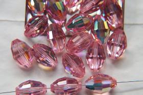 5200 Vintage 15x10 mm Swarovski crystal bead oval shape Light Rose Aurora Boreale 2/12/36 Pieces, fancy beads decorations, wedding