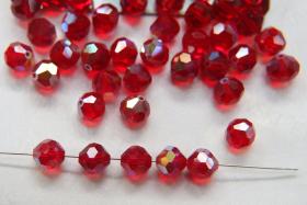7mm Vintage Swarovski crystal beads, Light Siam AB faceted article 5309 2/6/12/36/72/144 Pieces PREMIUM MATERIALS