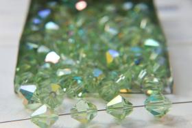 8MM Chrysolite Aurore Boreale Vintage Swarovski Bicone Beads 6/24/72/144 Pieces Haute couture embellishments, premium beads, vintage