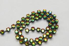 16ss Swarovski 2088 Chain Flat Back Crystal Vitrail Medium 4mm 0.5/1/2/5 Meters Vintage Black Settings Wedding Supplies|Jewelry Making