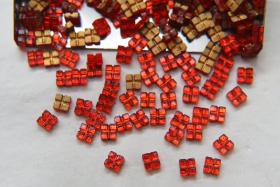 3.6mm Vintage Hyacinth Square tiles flat back no holes, foiled 24/72/144/432 Pieces