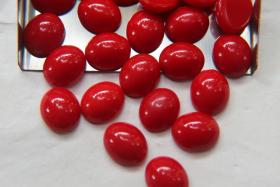 Swarovski 12x10 mm Vintage Opaque Red Coral Flat Back Oval Cabochon Cabs in Crystal foiled 36/72/144 Pieces