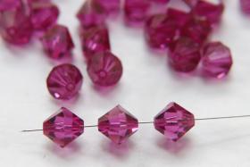 10MM Fuchsia (204) Vintage Swarovski Bicone Beads 12/36/72/144/288 Pieces Haute couture embellishments, premium beads, vintage