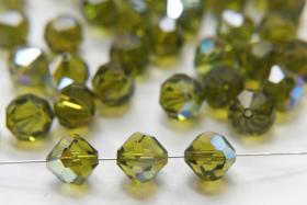 10mm Vintage Swarovski crystal beads, Olivine AB Vintage faceted article 5309, 2/6/12/36/72/144 Pieces Vintage findings