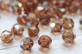 10mm Vintage Swarovski crystal beads, Light Smoked Topaz AB Vintage faceted article 5309, 2/6/12/36/72/144 Pieces Vintage findings