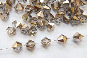 7mm Crystal Comet Gold Bicone beads Cuts 12/36/72/144 Pieces Premium Materials