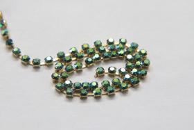 12SS Swarovski Vintage Rhinestone Chain in Emerald AB 3mm 0.5/1/2/5 Meters Wedding Bridal Supplies|Jewelry Making|Decoration, vintage