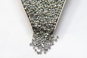 8/0 Charlotte Cut Beads Metallic Aluminium Silver 10/20/50/250/500 Grams glass beads, jewelry supply, vintage findings, craft supply, rare