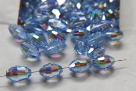 5200 Vintage 12x8 mm Swarovski crystal bead oval shape Light Sapphire Aurore Boreale 2/12/36 Pieces, fancy beads decorations, wedding