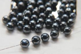 Czech Vintage Pearls 7mm Round in Jet Hematite 10/20/50/250/500 Pieces Jewelry making beads