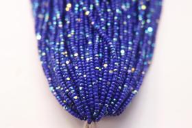 11/0 Hanks Charlotte Cut Beads Patina Medium Blue Opaque Aurore Boreale 1/5/25/50/100 Hanks PREMIUM SEED BEADS, Native Supplies