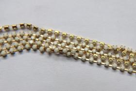 18pp Swarovski Vintage Chain in Chalk White (2.5mm) 0.5/1/2/5 Meters Brass Settings Wedding Bridal Supplies|Jewelry Making|Decoration