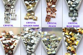 8mm Swarovski 3400 Square Lochrosen (3400) - 8 Colors 6/24/72/144 Pieces PREMIUM Vintage Materials