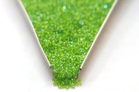 13/0 Charlotte Cut Beads Patina Transparent Kelly Green Aurore Boreale 5/10/20/50/250/500 Grams craft supply,  jewelry making, native supply