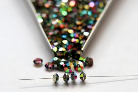 6x4mm Vintage Swarovski Light Vitrail Medium Flat Bicone Spacer Beads 6/12/36/172/44/288/720 Pieces jewelry making, wedding decorations