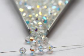 6mm Crystal Aurore Boreale Swarovski Bicone Cuts 12/36/72/144/288 Pieces jewelry making/embroidery materials / premium vintage materials