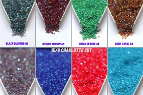 15/0 Charlotte Cut Beads in Aurore Boreale (8 Colors) 5/10/20/50/250/500 Grams native craft supplies, jewelry making, embroidery