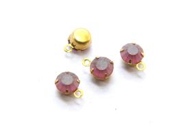 Swarovski 6mm Round setting drop one loop in Matt Rose Silver Shade 28ss 12/24/100/500 Pieces jewelry supply in Brass/Vintage Black vintage