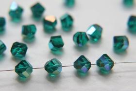 6mm Swarovski Emerald Aurore Boreale Vintage Beads 5020 Faceted Helix Bead 6/12/36/72/144 Pieces Jewelry making beads