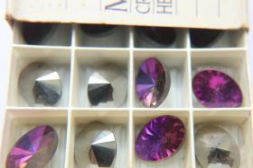 18x13 mm Vintage Swarovski Oval Crystal Heliotope V 2/6 Pieces gemstones opal, jewlery making, color zirconium