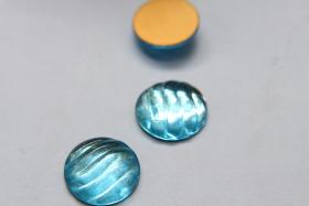 Swarovski 18 mm Vintage Aquamarine Foiled Flat Back Round Cabochon 2/6 Pieces