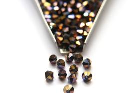 6mm Swarovski Crystal Dorado Blue 2X FC Bicones Beads 12/36/72/144/288 Pieces jewelry supplies, vintage findings, embroidery materials