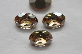 Vintage Swarovski 14x10 mm Crystal Golden Shadow Oval Shape 4128/4100 Premier Crystal Rhinestones gemstones, jewlery
