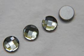 Swarovski Chessboard Circle Flat Back No Hotfix (2035) 10mm - Black Diamond/Aquamarine foiled 6/12/36/72/144 Pieces
