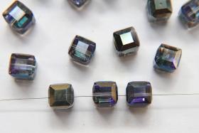 Swarovski 5601 Vintage Cube Bead in Crystal Vitrail Medium 10mm 2/6/12/36 Pieces