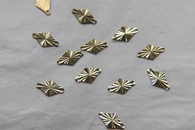 Faceted 10x6 mm Metal Brass 2 holes charms 50/100/250/500 Pieces, Faceted Brass beads, , Bracelets charms, brass findings