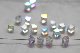 Swarovski 5600 6mm Offset Cube Beads Crystal AB 2/6/12/36 Pieces wedding decorations, jewelry supplies, craft supply